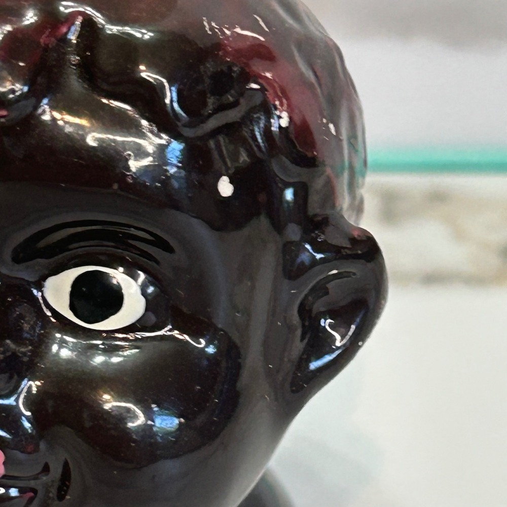 Vintage Ceramic Chef Salt Shaker Black Americana Glossy Kitchen Decor 3.25in - Picture 6 of 9